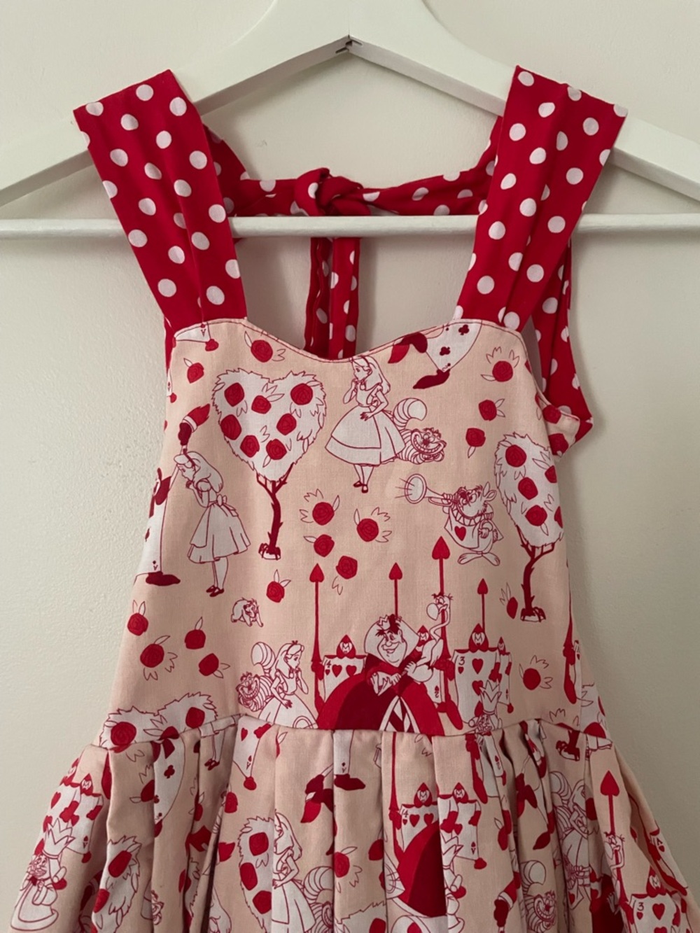 Alice in Wonderland hand sewn Dress. Red and Pink. Excellent condition